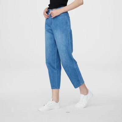 VITABERRY Women's Blue Bloom Straight Cropped Jeans