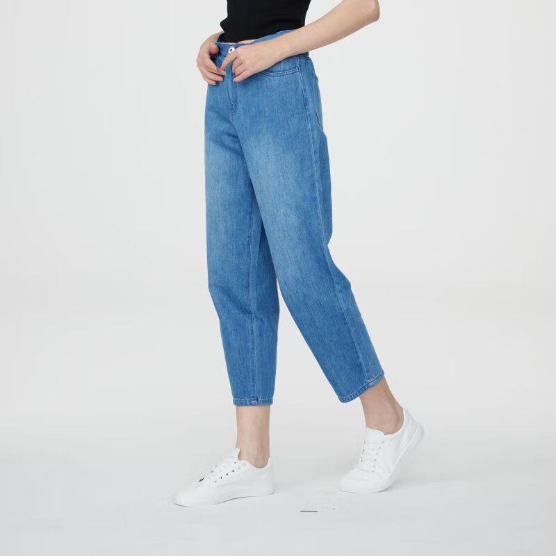 

VITABERRY Women s Casual Paperbag Waist Straight-Leg Cropped Denim Pants XL