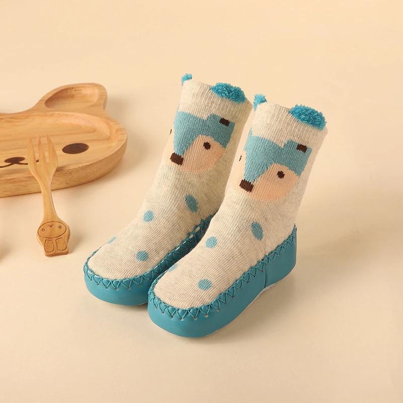 New Born Baby Socks with Rubber Soles Infant Baby Girls Boys Shoes Spring Autumn Baby Floor Socks Anti Slip Soft Sole Sock