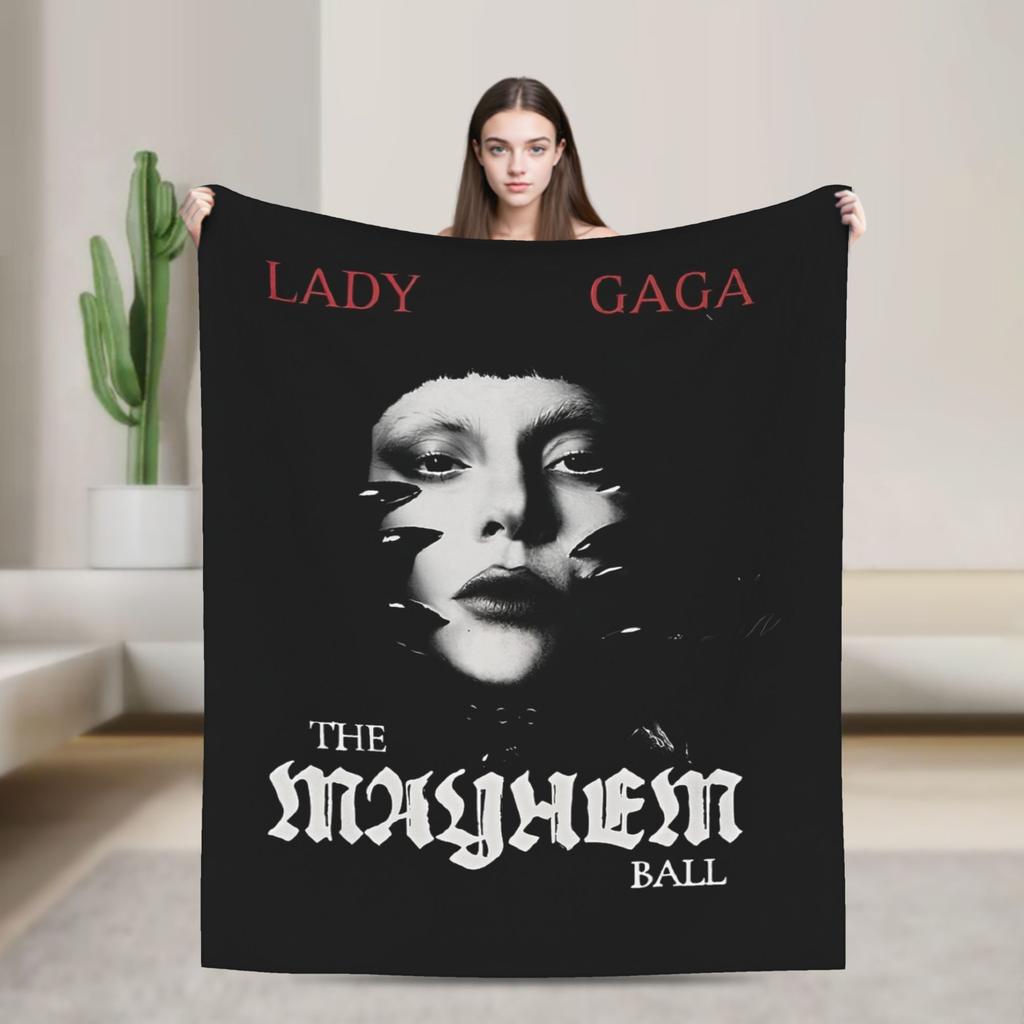 Lady Gaga Legendary singer  Flannel Blankets  Super Warm Throw Blanket for Couch Bed Picnic Pattern Bedspread Sofa Bed Cover