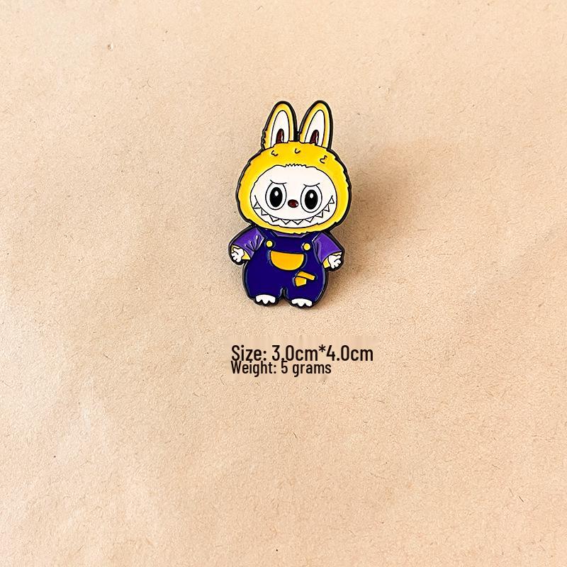Cute Nordic Elf Labubu Brooch - Cartoon Metal Badge for Clothes & Bags