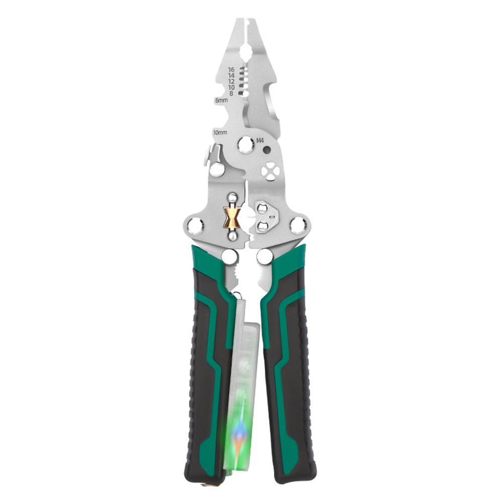 10 In 1 Folding Stripping Pliers with Voltage Tester Scissors With Electricity Measurement Function Wire Pliers Hand Tools
