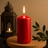 3x Red Pillar Candle 60 X 120 Mm