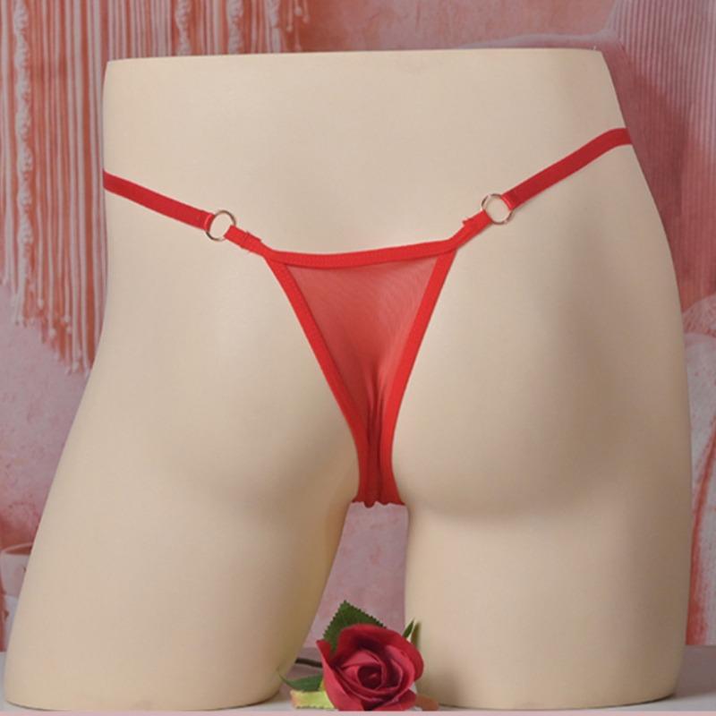 Men'S Sweet Bow Full Lace Underwear Sexy Sheer Sissy Pouch Panties Crossdressers Underwear Adjust Waist Low Waist T-Back Thong