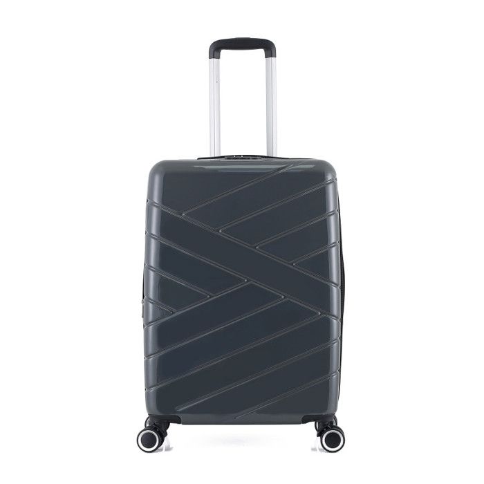 Rigid Expandable Cabin Suitcase Trolley Polycarbonate - LYS Paris 393 - 393 &; 395 Dark Grey -