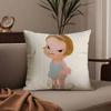 Yoshitomo N-Nara Movie Pillow Case Anti-dustmite Pillowcase Invisible zipper silky short plush Sofa cushion cover