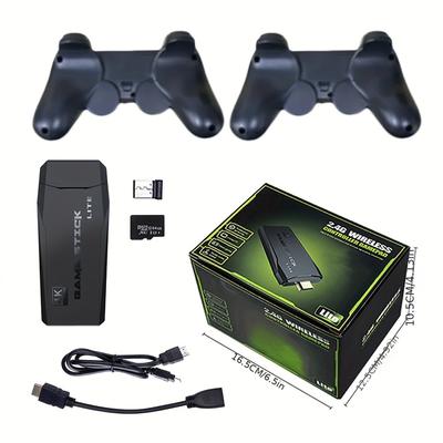 M8 Bezdrátová herní konzole Přenosná herní konzole s 2,4G bezdrátovým ovladačem*2 Bezdrátový přijímač*1 USB kabel*1 HDTV kabel*1 a 64GB TF karta