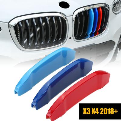 ///M-Renkli Ön Izgara Ekleme Trimler Şeritler Izgaralar Kapak BMW F25 X3 F26 X4 2011-2017 G01 G02 2018- Araba