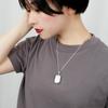 [Shinjuku Gin No Kura] Square Quilted Decorative All-Over Pattern Locket Pendant Top, Chainless, Charm, Silver 925, Engraving, Cutting, Photo Holder