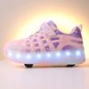 Four-wheel Roller Skates Children's Retractable Automatic Wheel Sports Shoes USB Charging LED Light Sports Shoes