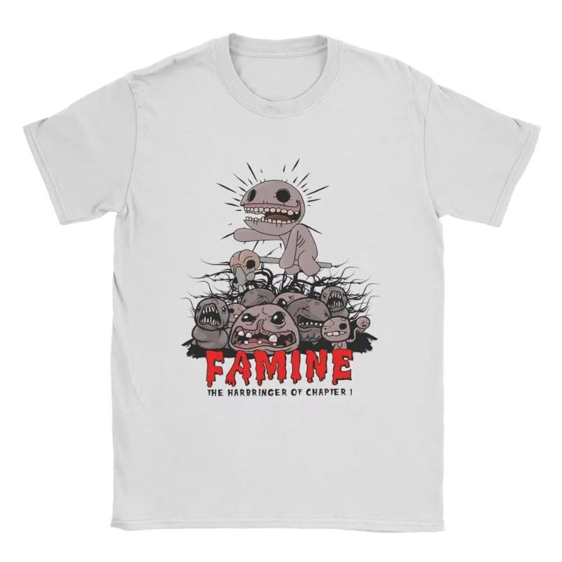 Awesome The Binding of Isaac Video Game TShirt Men O Neck Pure T Shirts Cartoon 90s Short Sleeve Tees Plus Size Tops