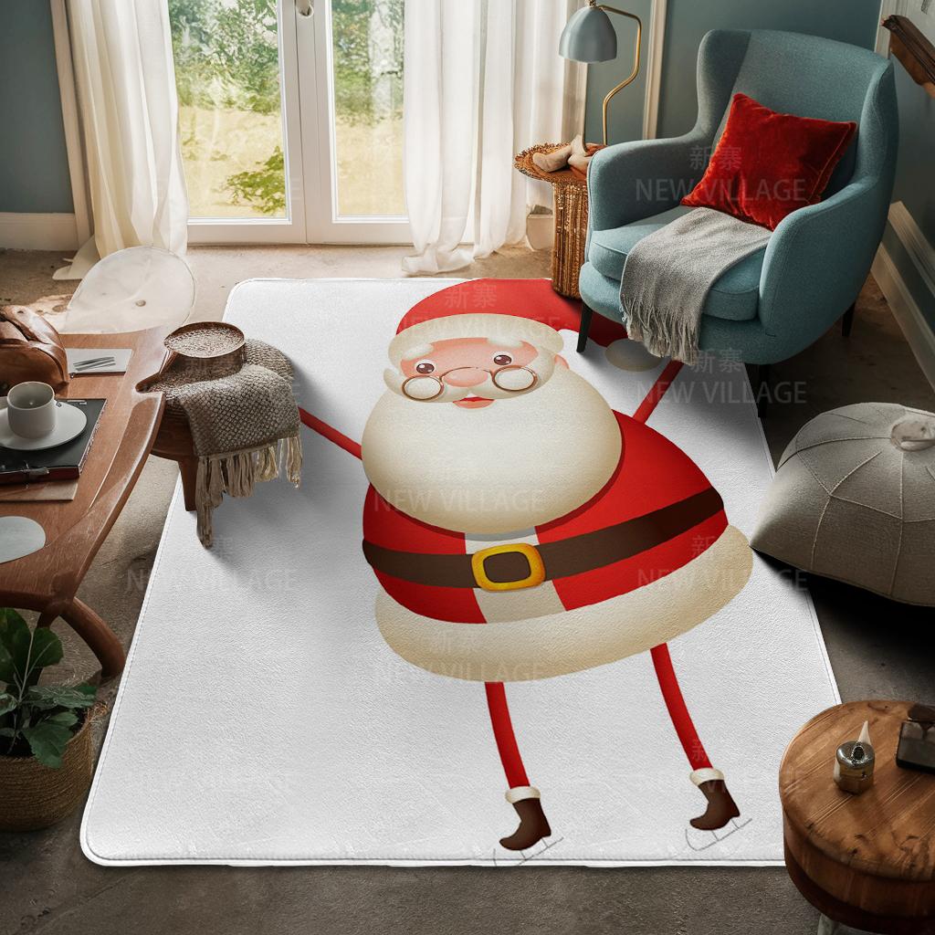 House Entrance Carpet Home Door Mat Living Room Bath Foot Bathroom Non-slip Water Absorption Rugs Bath Merry Christmas Winter