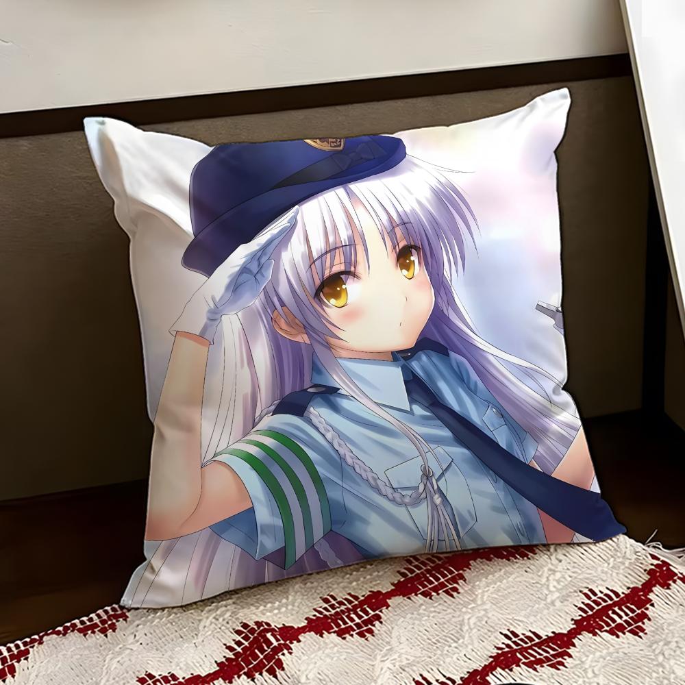 AAngel BBeats Anime Cushion Cover Reversible Soft Durable Pillow Cover Home  Car MultiScene Use for Daily Comfort