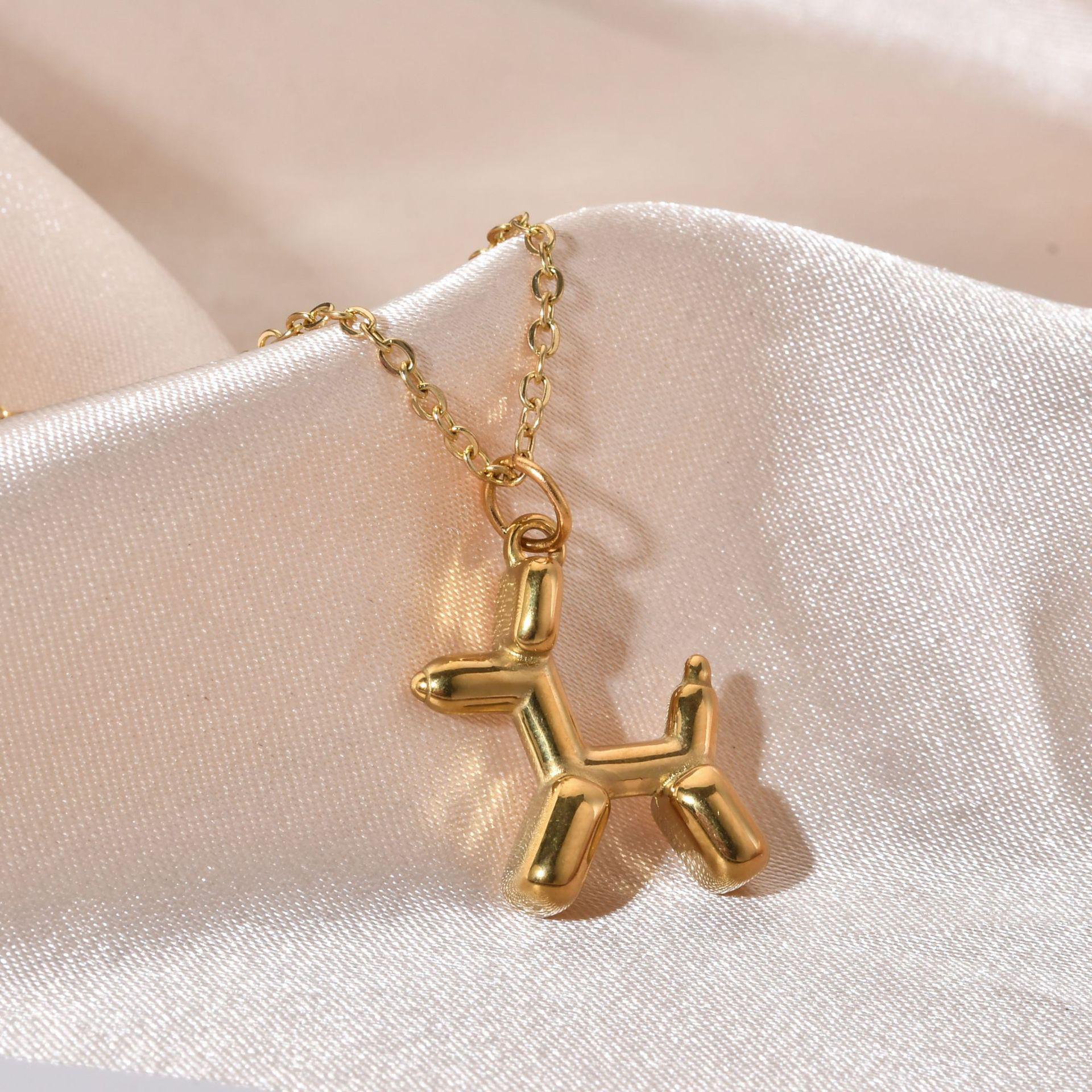 Trendy Unisex Balloon Puppy Pendant Necklace - Versatile, Cool, and Sweet Clavicle Chain