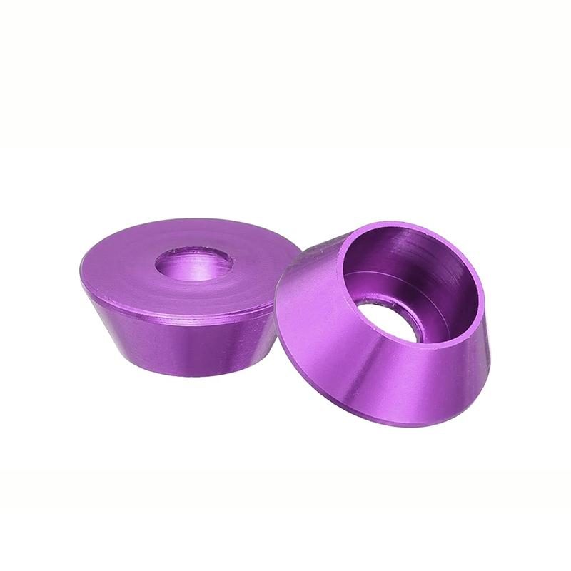 

5pcs/bag Anodized Aluminum Alloy Cone Cup Countersunk Washers M2-M8 Aluminum Gaskets Cup Head Washer Gasket Shim for Model Parts (Purple,M2&5Pcs) фіолетовий