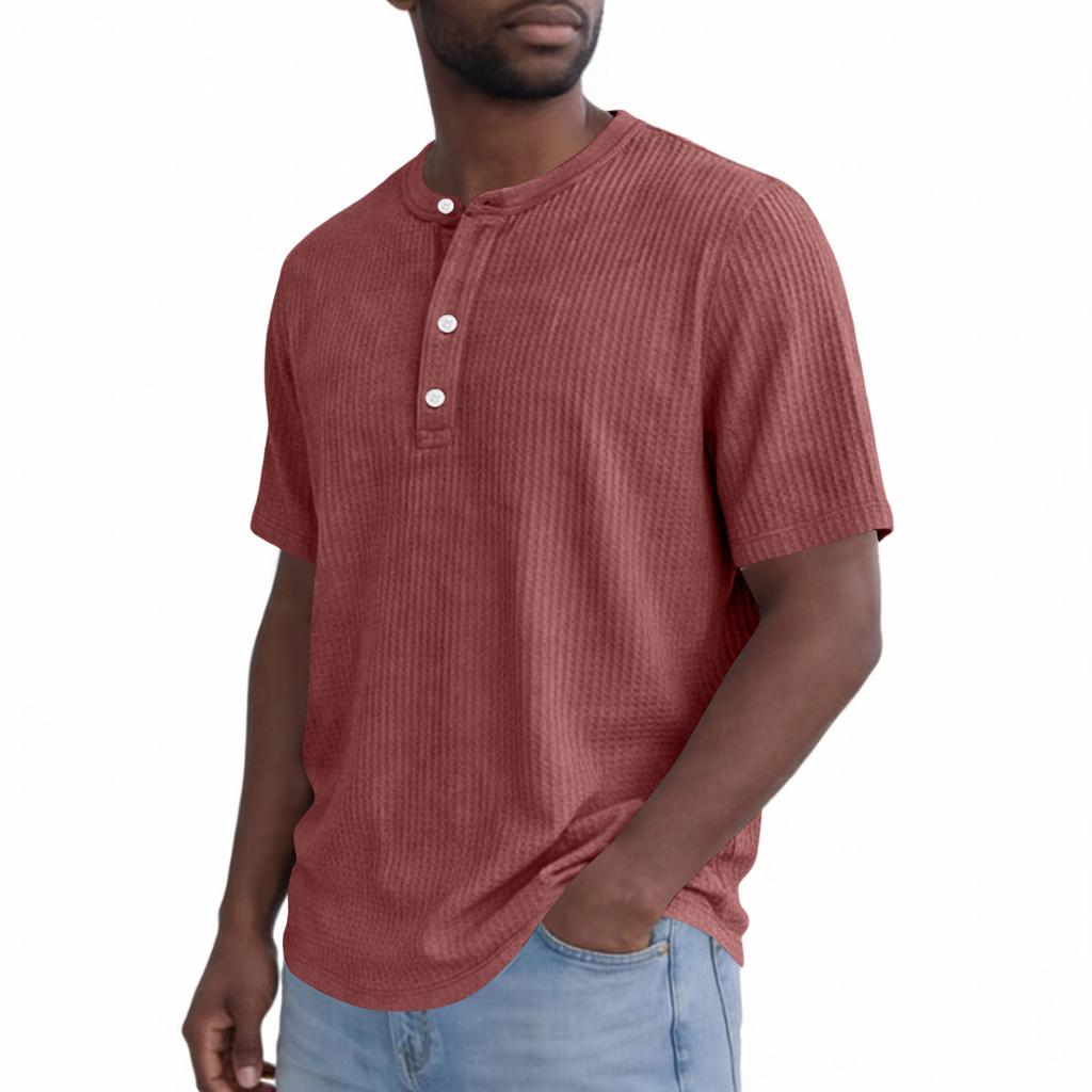 Men's Collar Color Short Sleeve Round Neck T-shirt