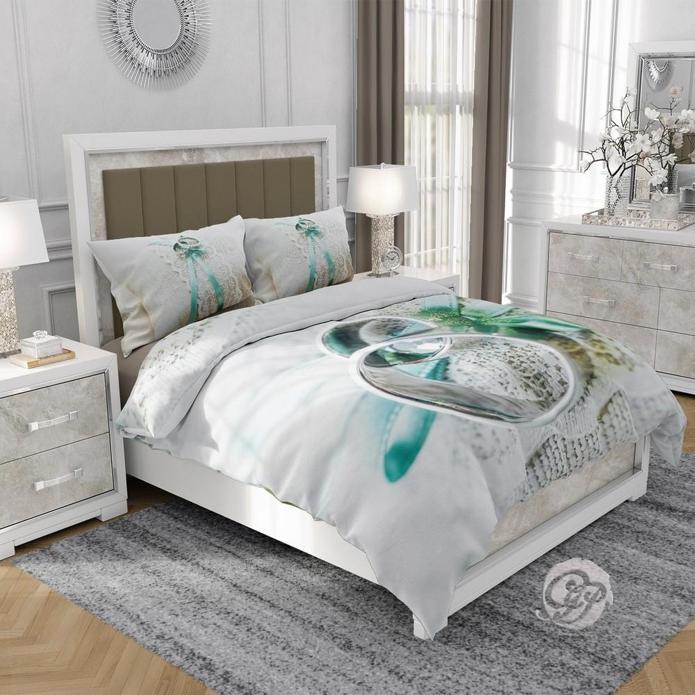 3D cotton satin bedding 160x200cm WEDDING RINGS