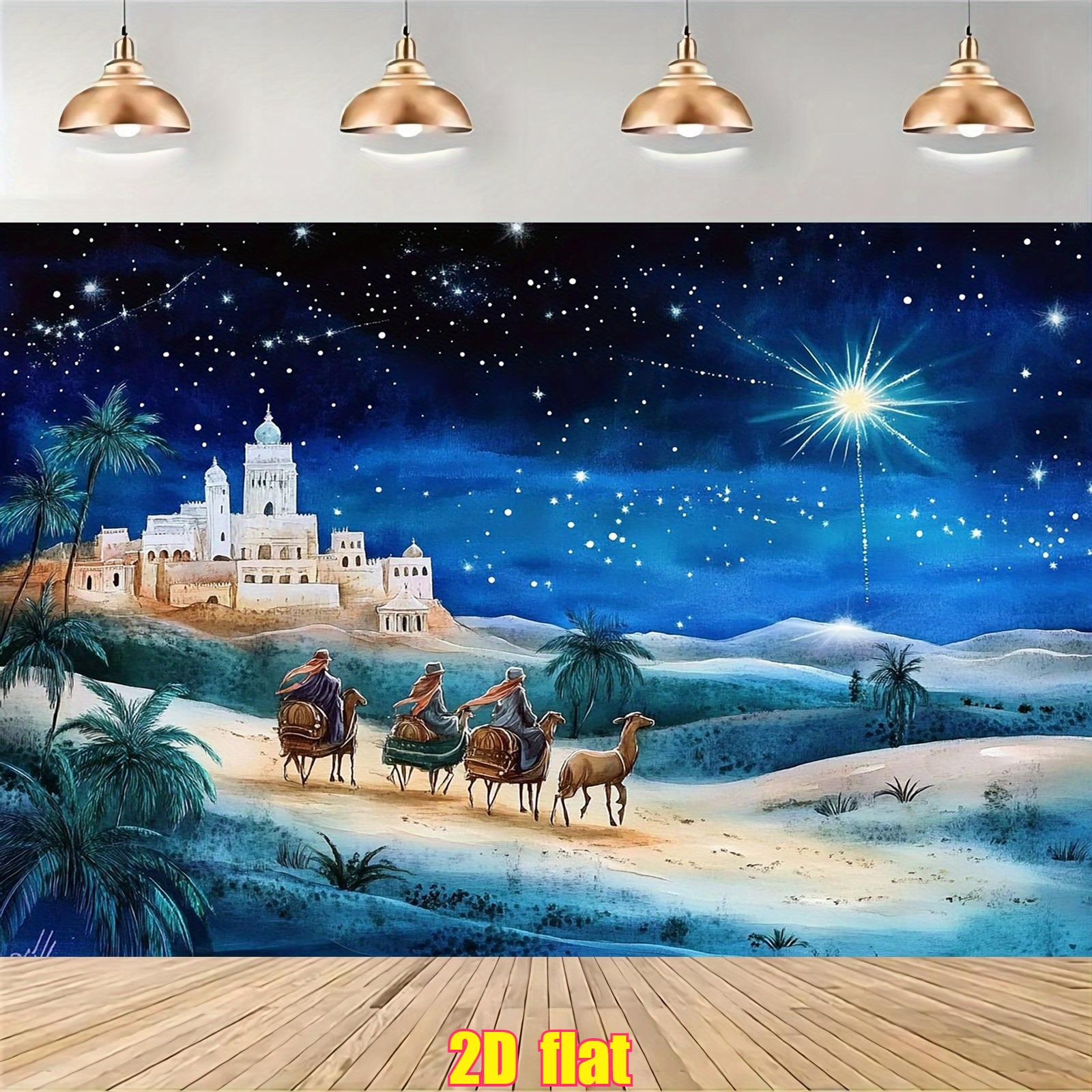 1pc, 2D flat, backdrop for the Three Wise Men s Journey to Bethlehem under the Stars, suitable for birthdays and Christmas. wsj 180x110CM