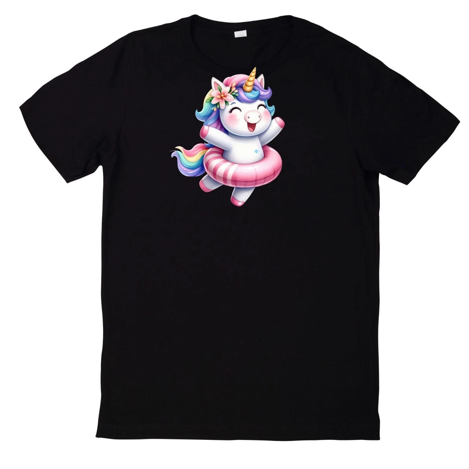T-Shirt Lustiges Einhorn in der Poolparty Motiv Baumwolle S