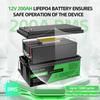 EU UK Stock 12V 200Ah PLUS LiFePO4 Battery, Built-in 200A BMS, 2560Wh Lithium Battery,Up to 8000 Cycles, Deep Cycle Battery