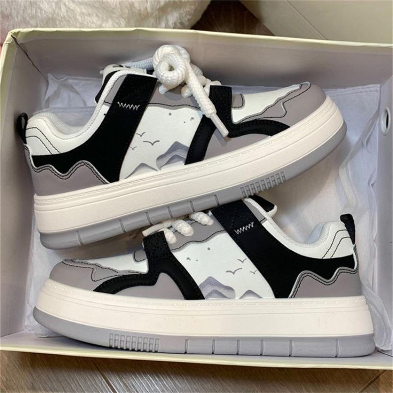 

Маленькие белые туфли женские весна и лето новая платформа повседневные туфли-хлебушки трендовая ниша спортивная мода кеды 40 чёрный