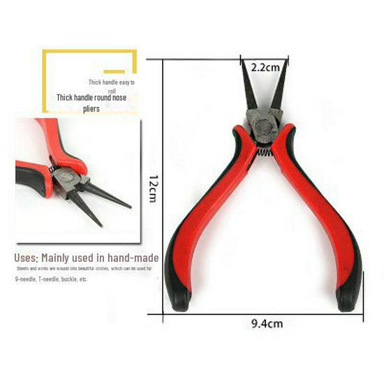 DIY-Schmuck-Werkzeugset: Spitzzange, Schere, Materialien für handgefertigte Ohrringe.