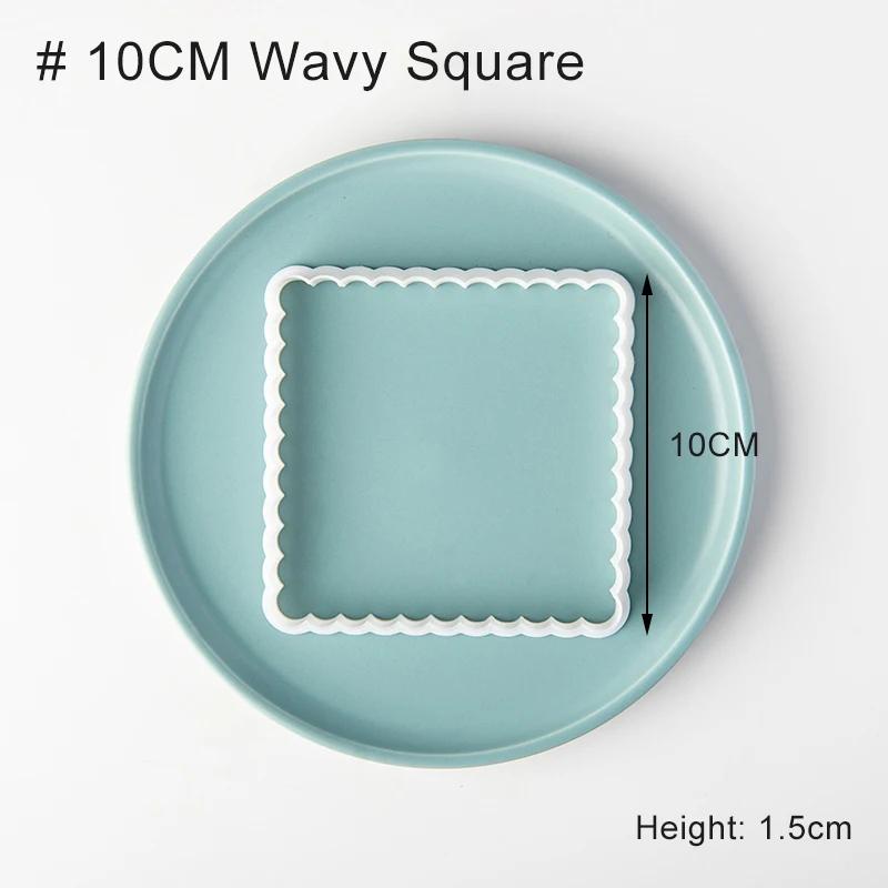 Square Arch Rectangle Cookie Cutter Mold Wavy Round Shaped Blessing Frame Fondant Cookie Cutting Die Baking Cake Decorating Tool