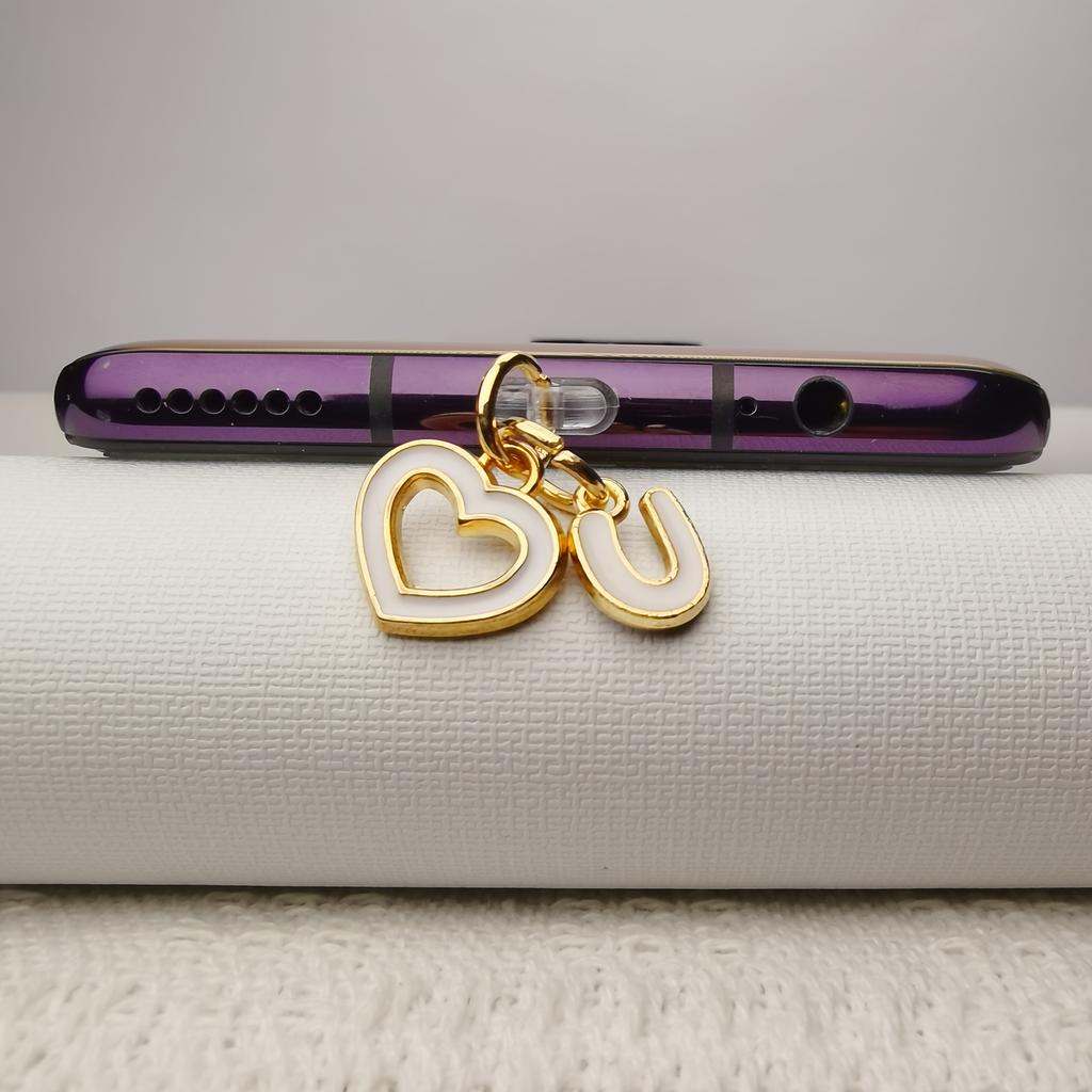 Love Letter A-M Phone Dust Plug, 26 Uppercase Letters Phone Charms, Phone Accessories, DIY Phone Decoration