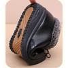 Winter Elderly Cotton Shoes Women's  Flat Non-Slip Grandma Shoes Velvet Lined Low-Top Leather for Middle-Aged & Elderly