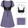 Foreign Trade Hot-Selling European and American Plus-Size Steampunk Gothic Victorian Era Ruffled Sleeveless Dress for Women