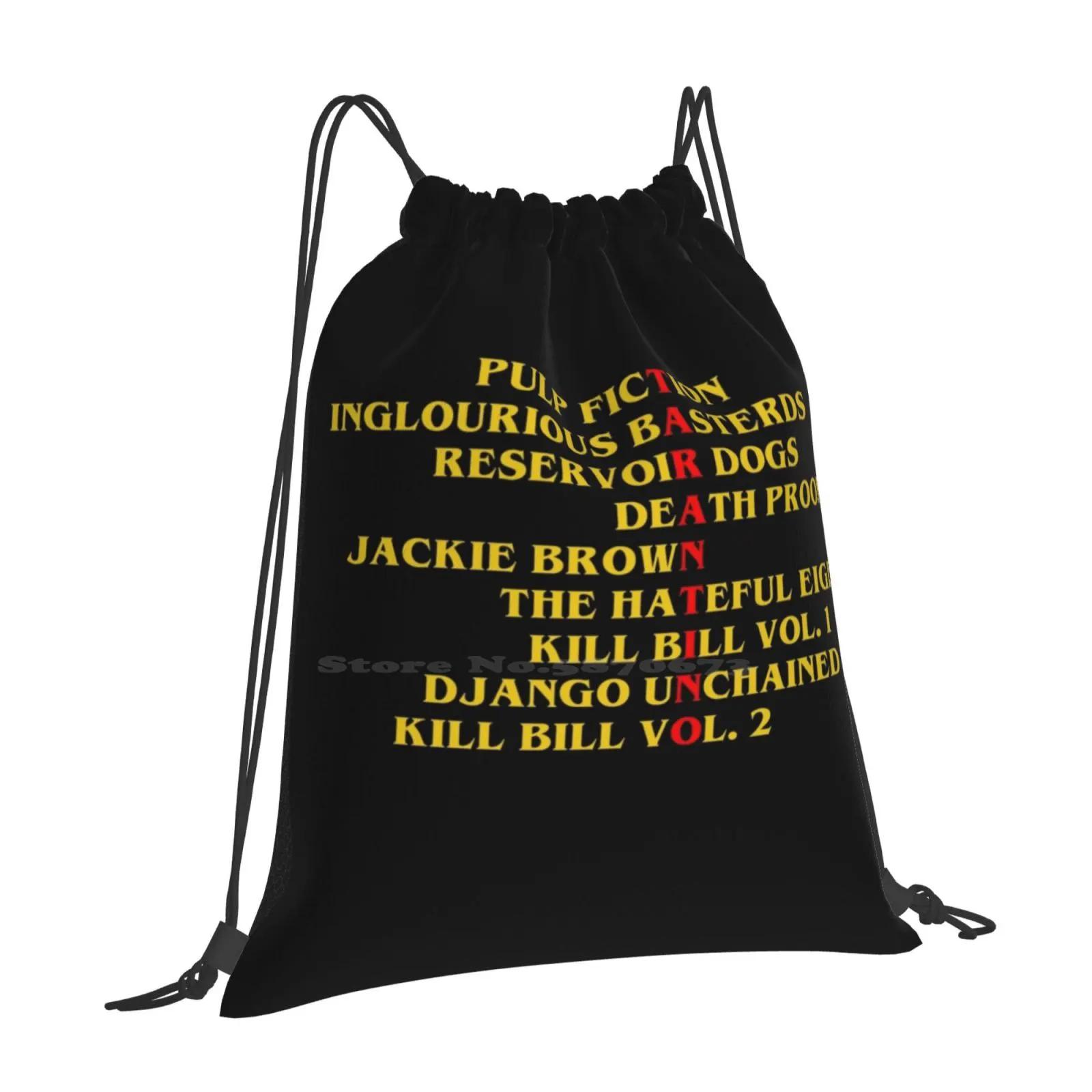 Quentin Tarantino Films School Bags Travel Laptop Backpack Quentin Tarantino Directores Cinema Pulp Fiction Films Peliculas OneSize