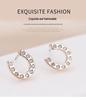 Elegant U-shaped Micro-inlaid Diamond Earrings for Girls - Cute & Stylish