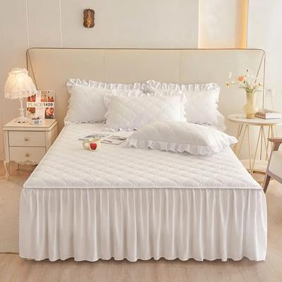 Solid Color Bed Skirt Lace Ruffled Bed Skirt 1pcs Cover Bedroom Beds Cover Bed Skirt Non-slip Mattress Cover Bedsheet Bedspread