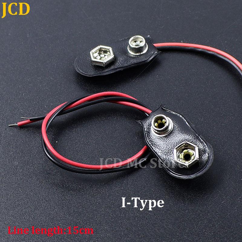 1-10PCS 9V Battery Clips 10-15cm DC5521 Male/Female Connector Buckle 9 Volt Battery Clip Connector I/T-Type Battery Holder