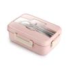 1 Piece Pink Kitchen Sticks Lunch Box With Spoon Kitchen Container For Storing Wheat Dishwasher Time Children Children School Office Bento Bento Box |