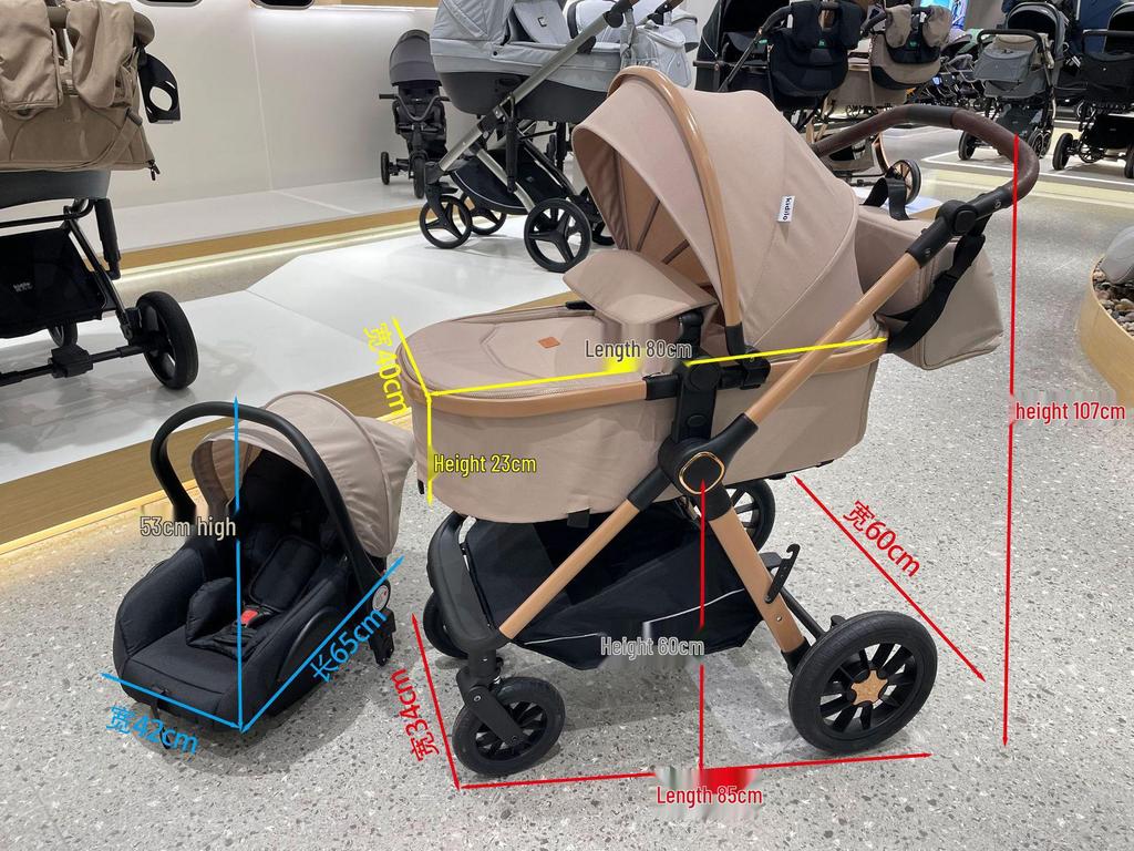 Kidilo Multifunctional High View Baby Stroller with Reclining Bassinet