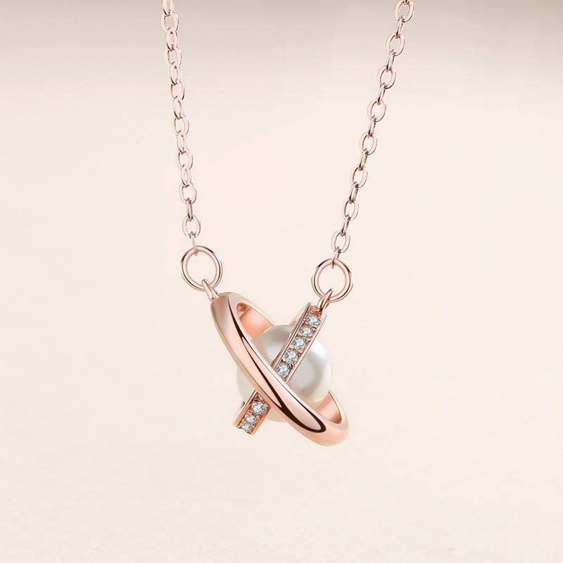 

Танциз S925 стерлингового серебра Роскошное индивидуальное ожерелье с подвеской женское классическое ожерелье прилива розового золота