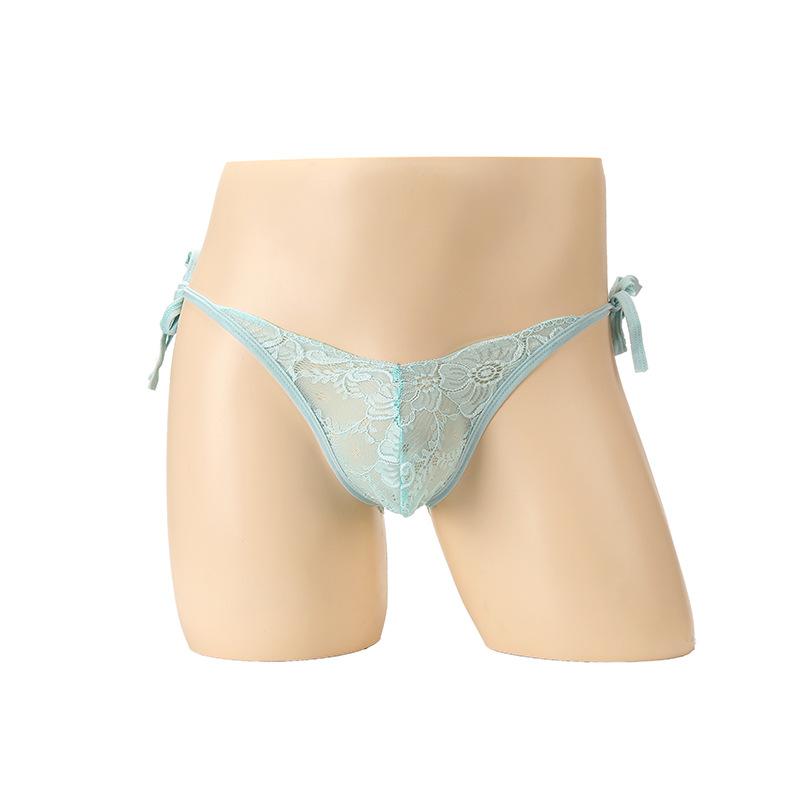 Męska bielizna erotyczna, przezroczysta koronka woreczek woreczek jajko ultracienkie stringi trójkąt miłości, seksowna niska talia seks