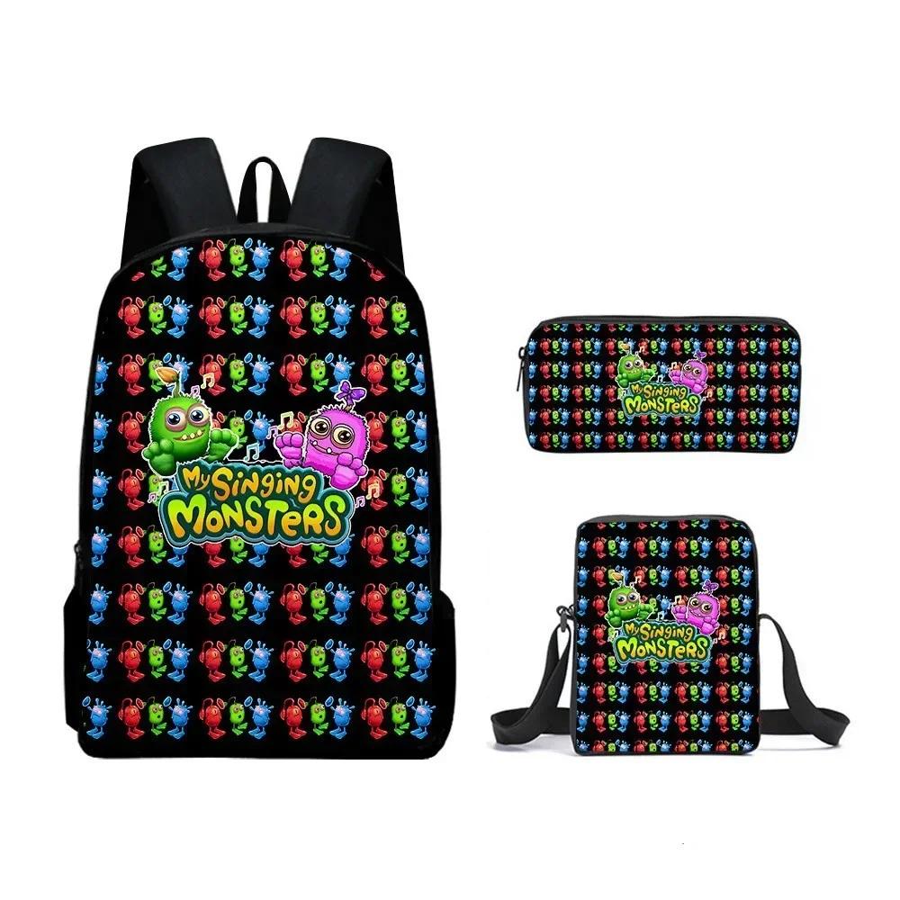 Favored New Underwater world Whale 3D Pattern 3pcs Pupil Schoolbags Daily Laptop Pack Daily Pack Lunch Box Pen Case Animé
