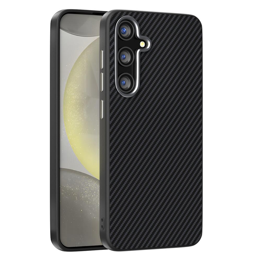 ABEEL For Samsung Galaxy S25 FE Magnetic Case Carbon Fiber Texture TPU PC PU Phone Back Cover