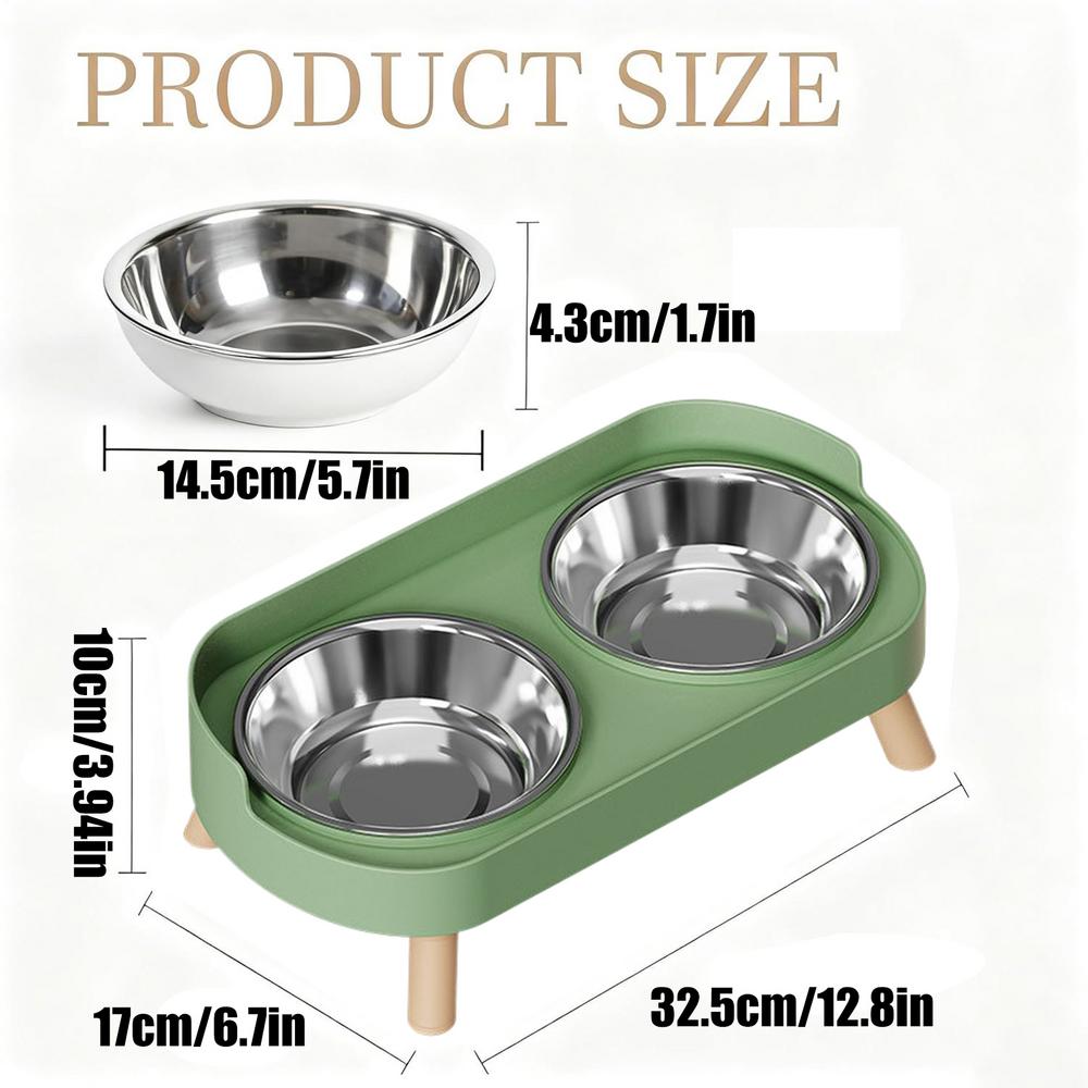 Elevated Cat Bowls Stainless Steel Water Dish Puppy Feeding Bowl for Pet Indoor Outdoor Home Office Apartment Garden Park