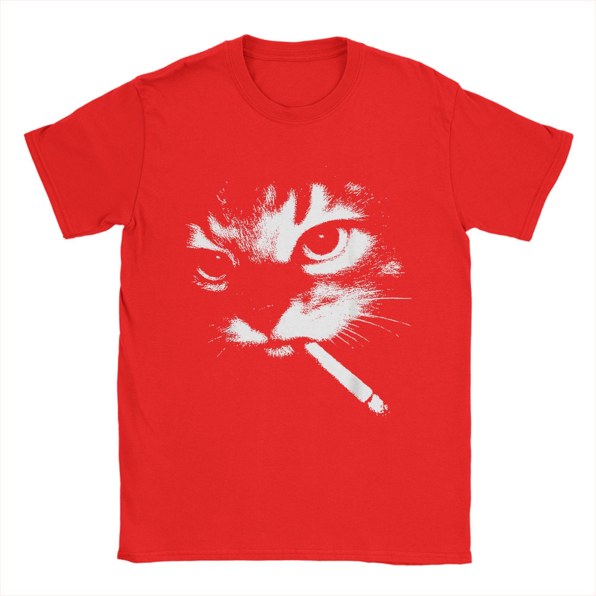 

Men TShirt Smoking Cat Vintage Chonky Cat Retro 90s 100 Cotton Tees Short Sleeve T Shirts Round Collar Clothes New Arrival S