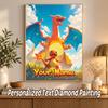 Charizard Custom Name Diamond Painting Personalized 5D Full Drill DIY Diamond Art Home Decor