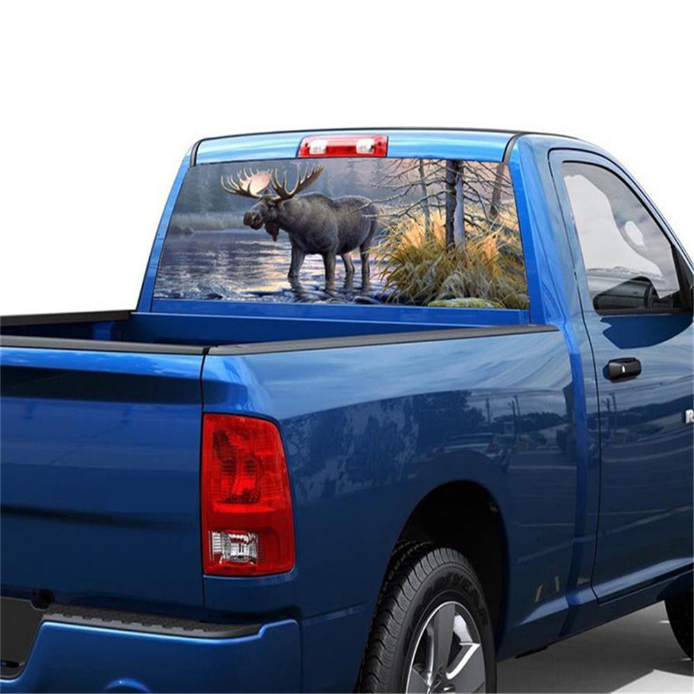 Forest Animals Moose Window Graphic Tint Decal Sticker For Truck Jeep SUV PICUP