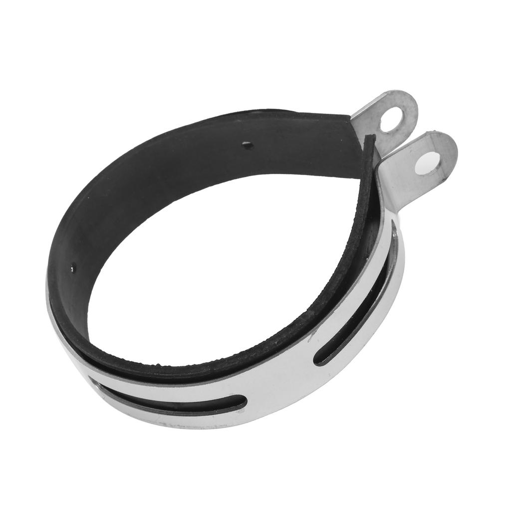 Motorcycle Exhaust Pipe Clamp Fixed Ring Stainless Steel Clip with Rubber Strip Universal Parts
