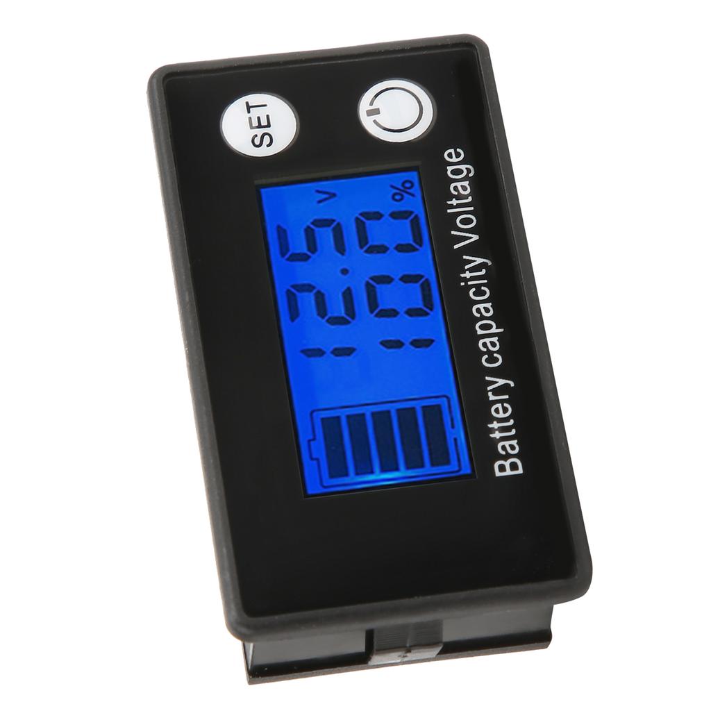 LCD Battery Meter 2Wire Percentage Battery Voltage Meter for Lithium  Acid Battery 768V(Blue Digital Backlight )