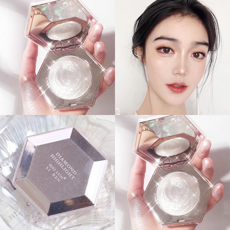 Helen Liren Diamond Highlighting Palette - Mashed Potato Shimmer for Brightened Skin and Contouring.