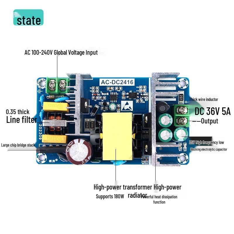 36V AC-DC Switching Power Supply Module, 110-220V to 36V, 180W