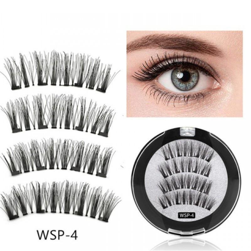 Magnetic False Eyelashes Set With Eyelash Curler Soft Natural Full Strip Reusable No Glue