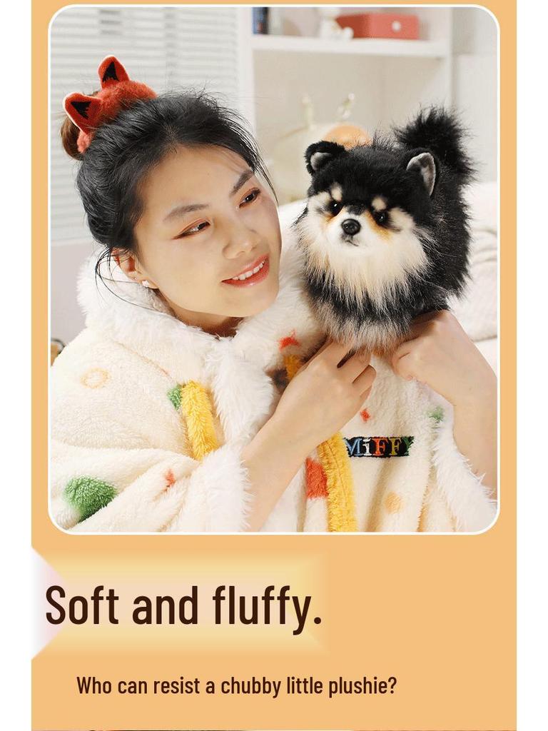 Creative Cute Black Pomeranian & Chihuahua Plush Toy Animal Ornament